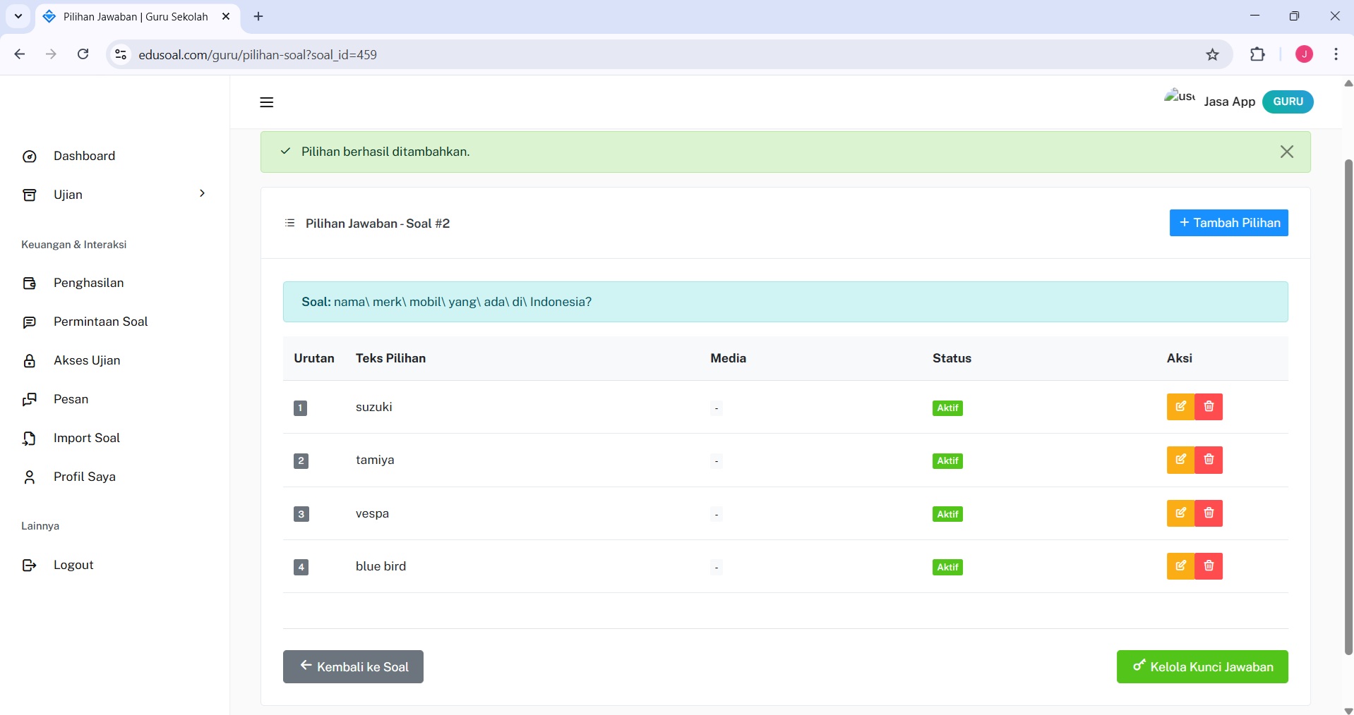 Pengaturan 2FA EduSoal