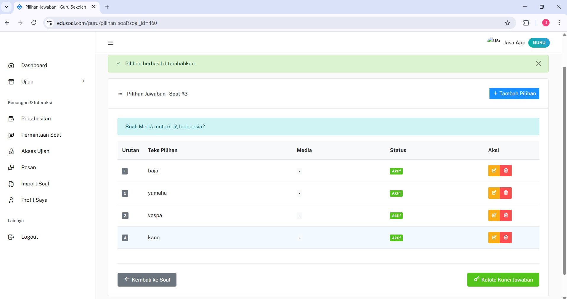 Pengaturan 2FA EduSoal