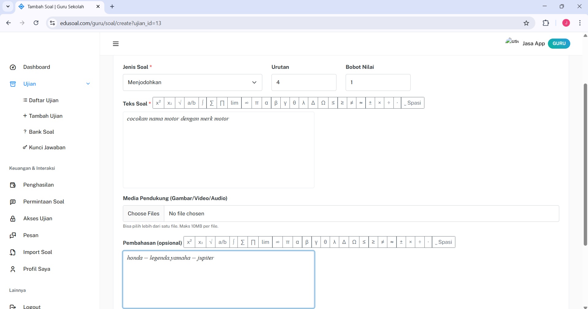 Pengaturan 2FA EduSoal