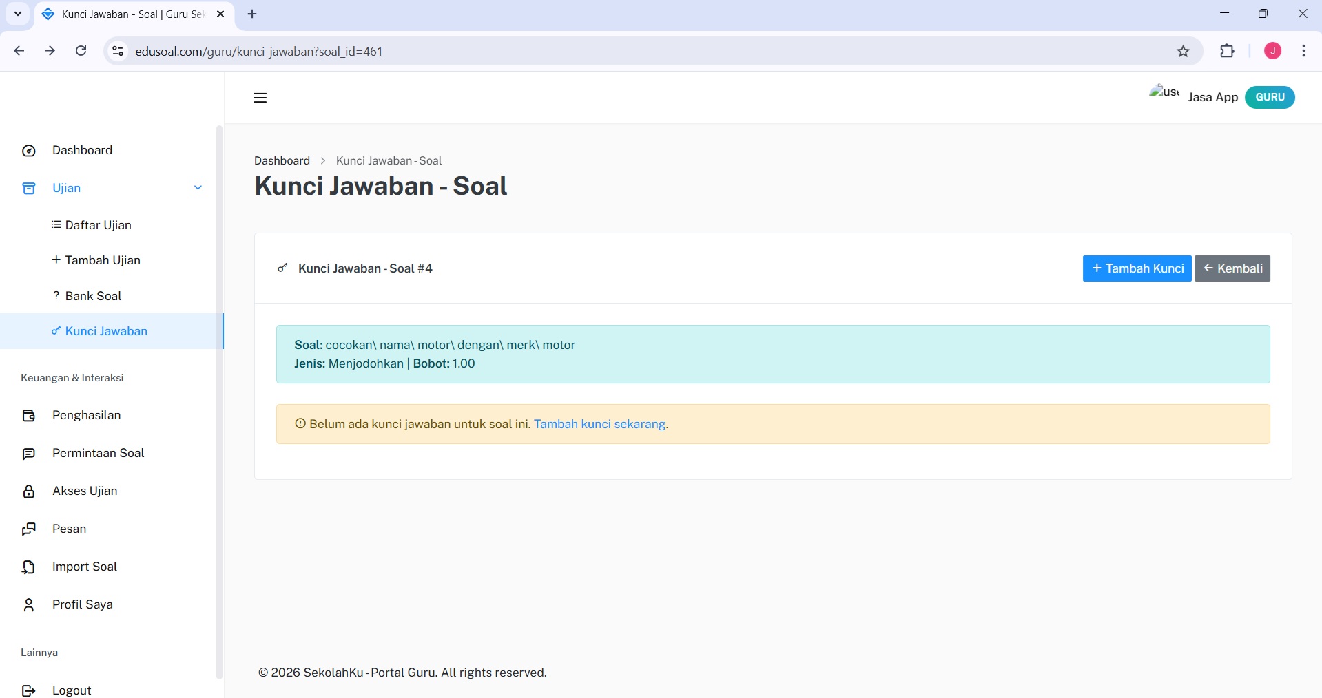 Pengaturan 2FA EduSoal