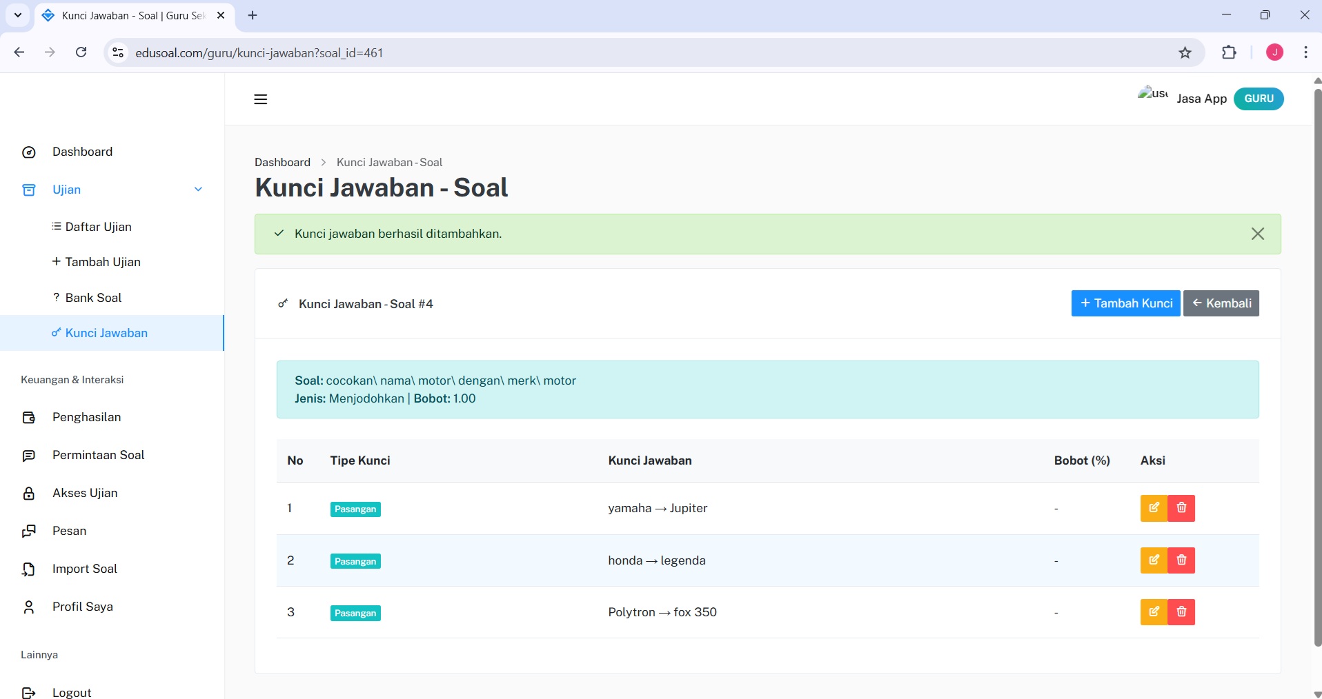 Pengaturan 2FA EduSoal