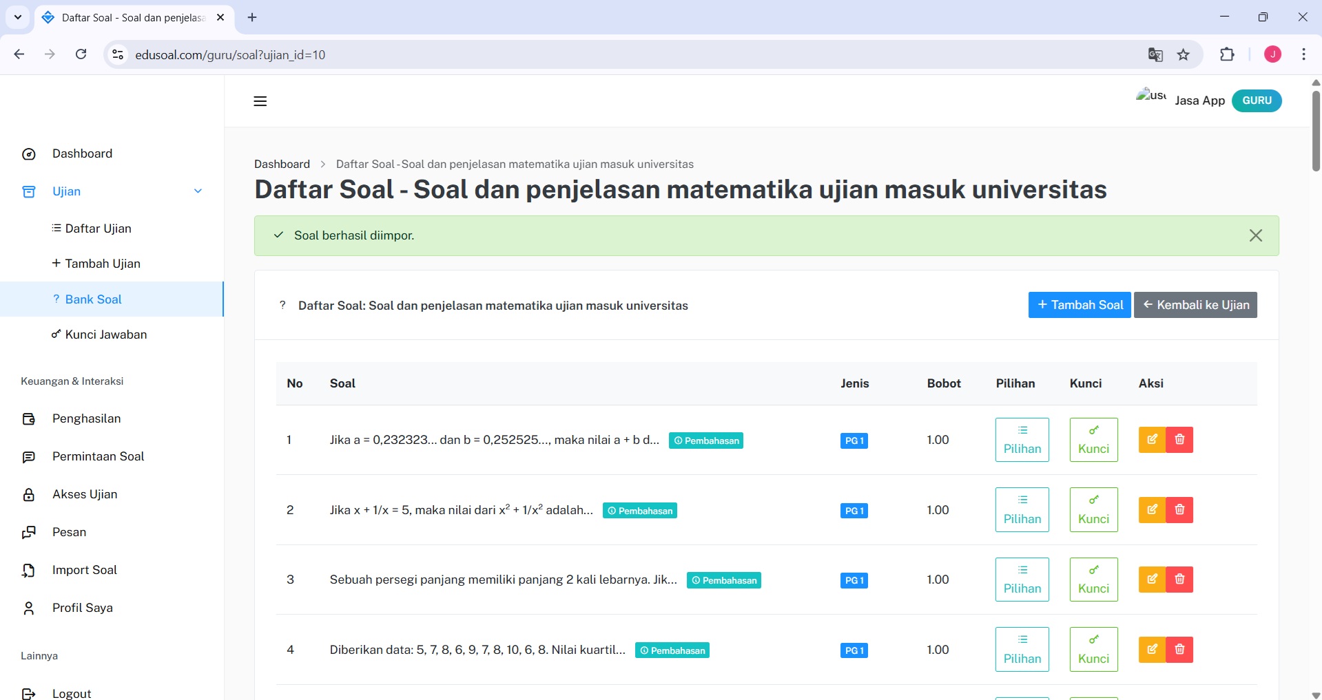 Pengaturan 2FA EduSoal